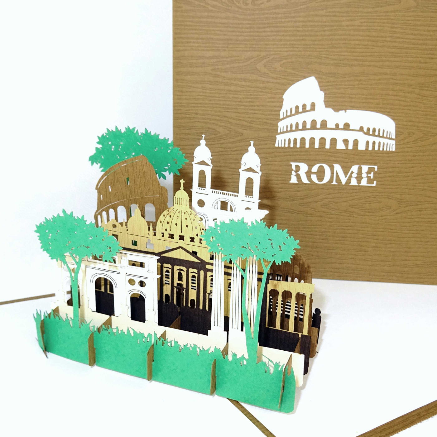 Pop Up Karte "Rom" 3D Geburtstagskarte, Gutschein Italien Reise, Einladung & Souvenir
