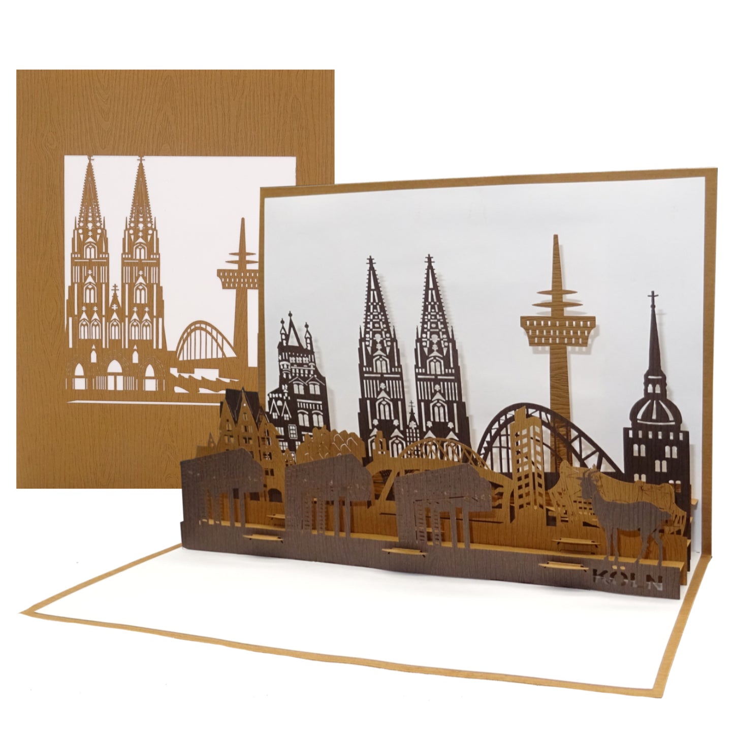 Pop Up Karte "Kölner Skyline" 3D Grußkarte, Gutschein, Deko & Köln Souvenir