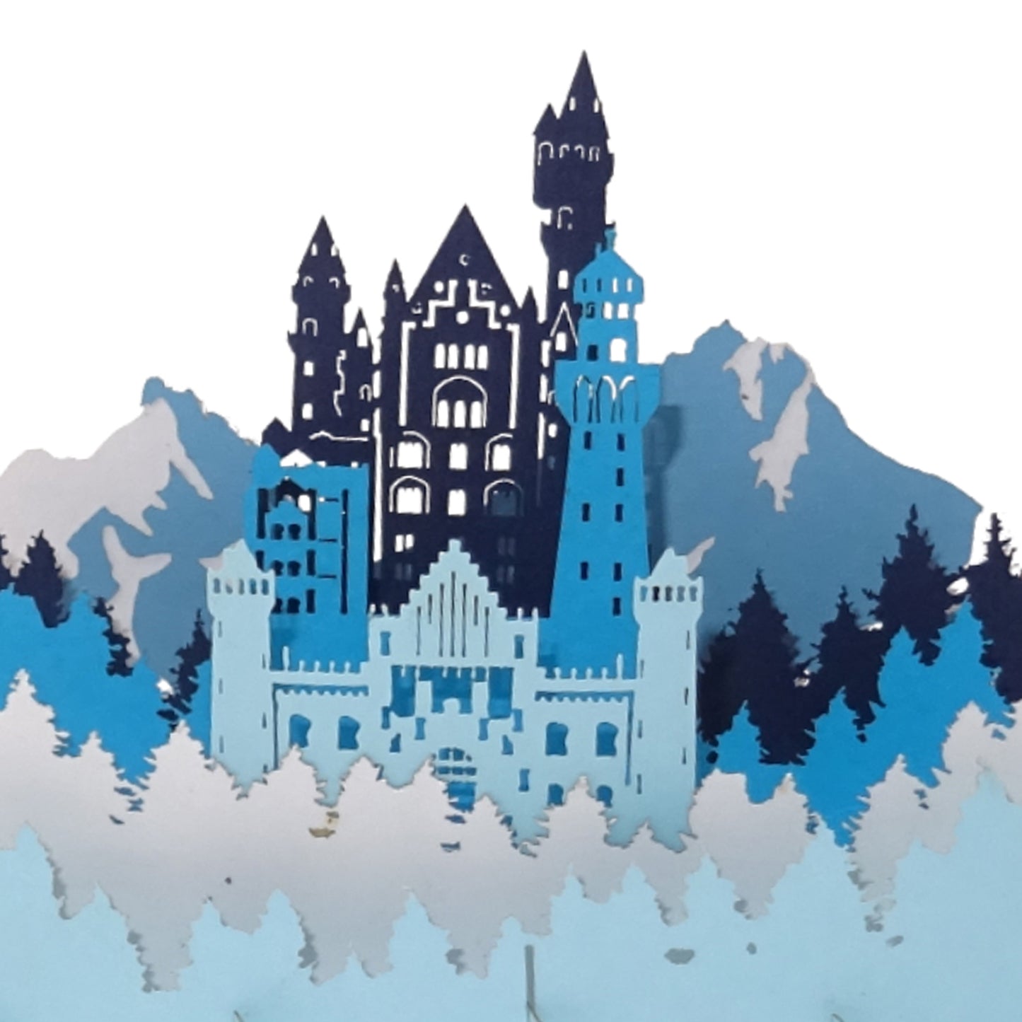Pop Up Karte "„Bergpanorama & Schloss“ Einladungskarte, Souvenir & Einladung