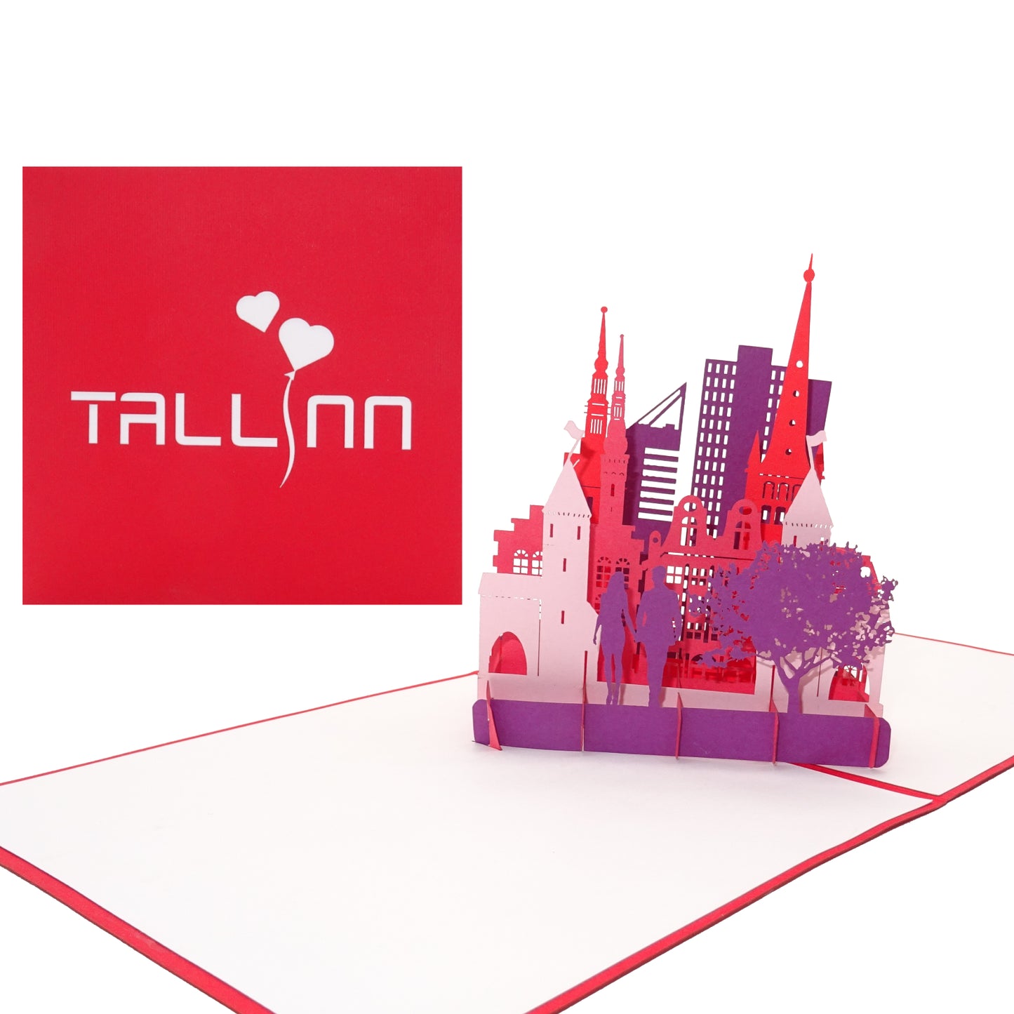 Pop Up Karte „Tallinn“ Estland Souvenir als Grußkarte, Einladung Gutschein Reise