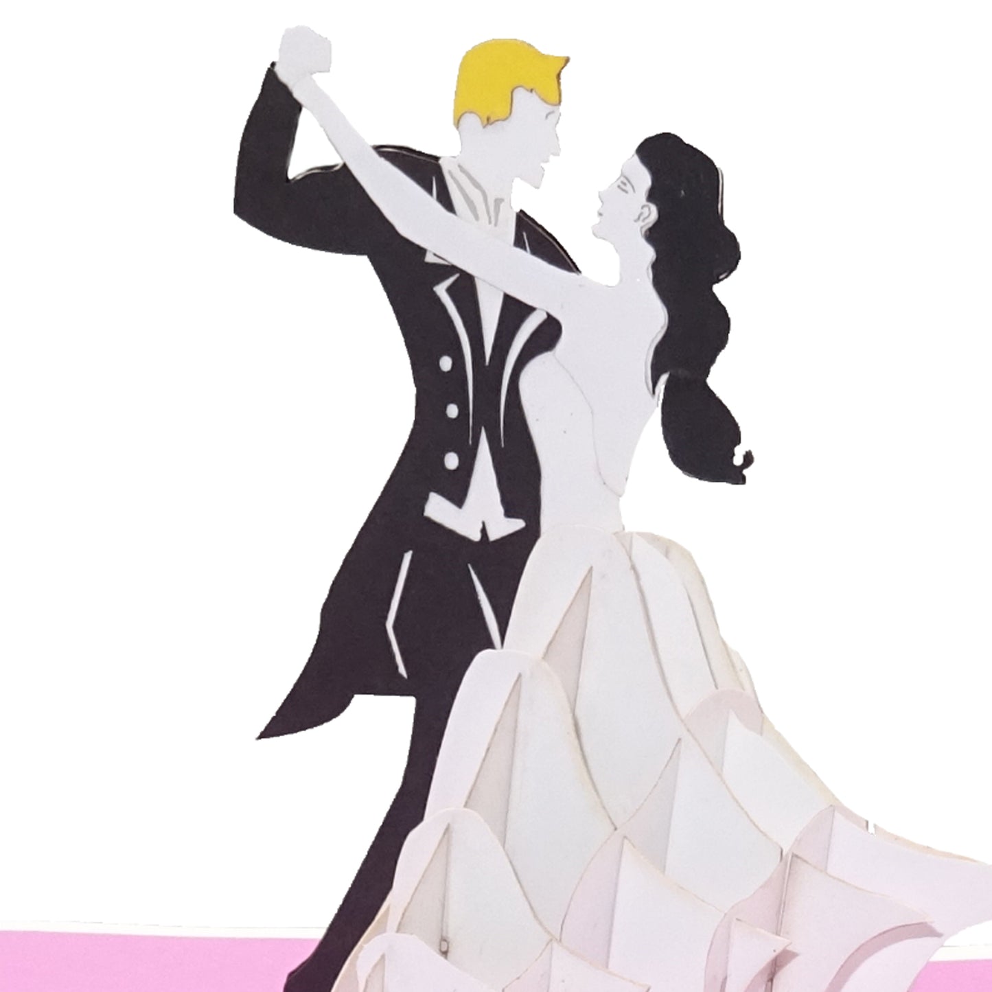 Pop Up Karte "Tanzpaar - Brautpaar" 3D Hochzeitskarte, Einladung Tanzen Tanzkurs
