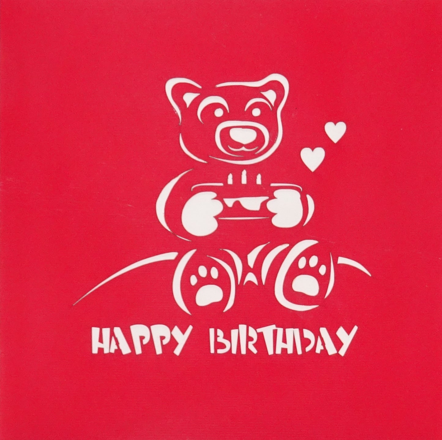 Pop Up Karte "Happy Birthday - Teddy Bear" 3D Geburtstagskarte, Glückwunschkarte