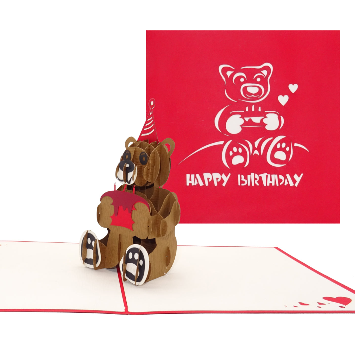 Pop Up Karte "Happy Birthday - Teddy Bear" 3D Geburtstagskarte, Glückwunschkarte