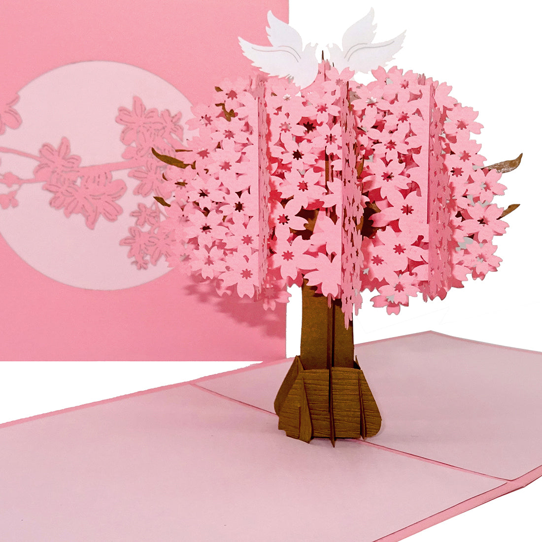 Pop Up Karte "Kirschblüte - Kirschbaum" - Hochzeitskarte in Pink & 3D Valentinskarte