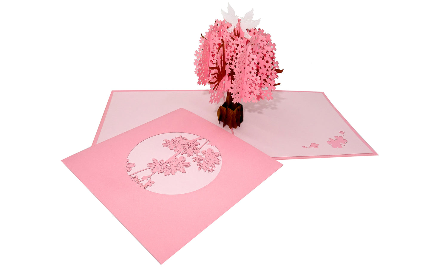 Pop Up Karte "Kirschblüte - Kirschbaum" - Hochzeitskarte in Pink & 3D Valentinskarte