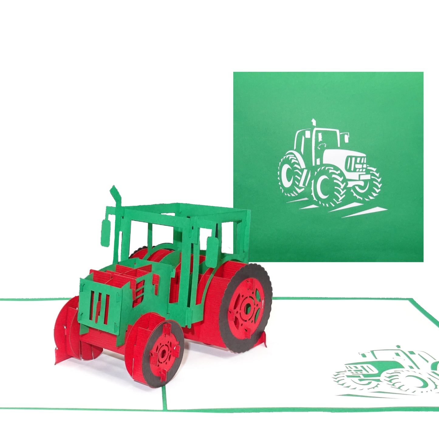 Pop Up Karte "Traktor" 3D Geburtstagskarte Trecker, Einladung Kindergeburtstag