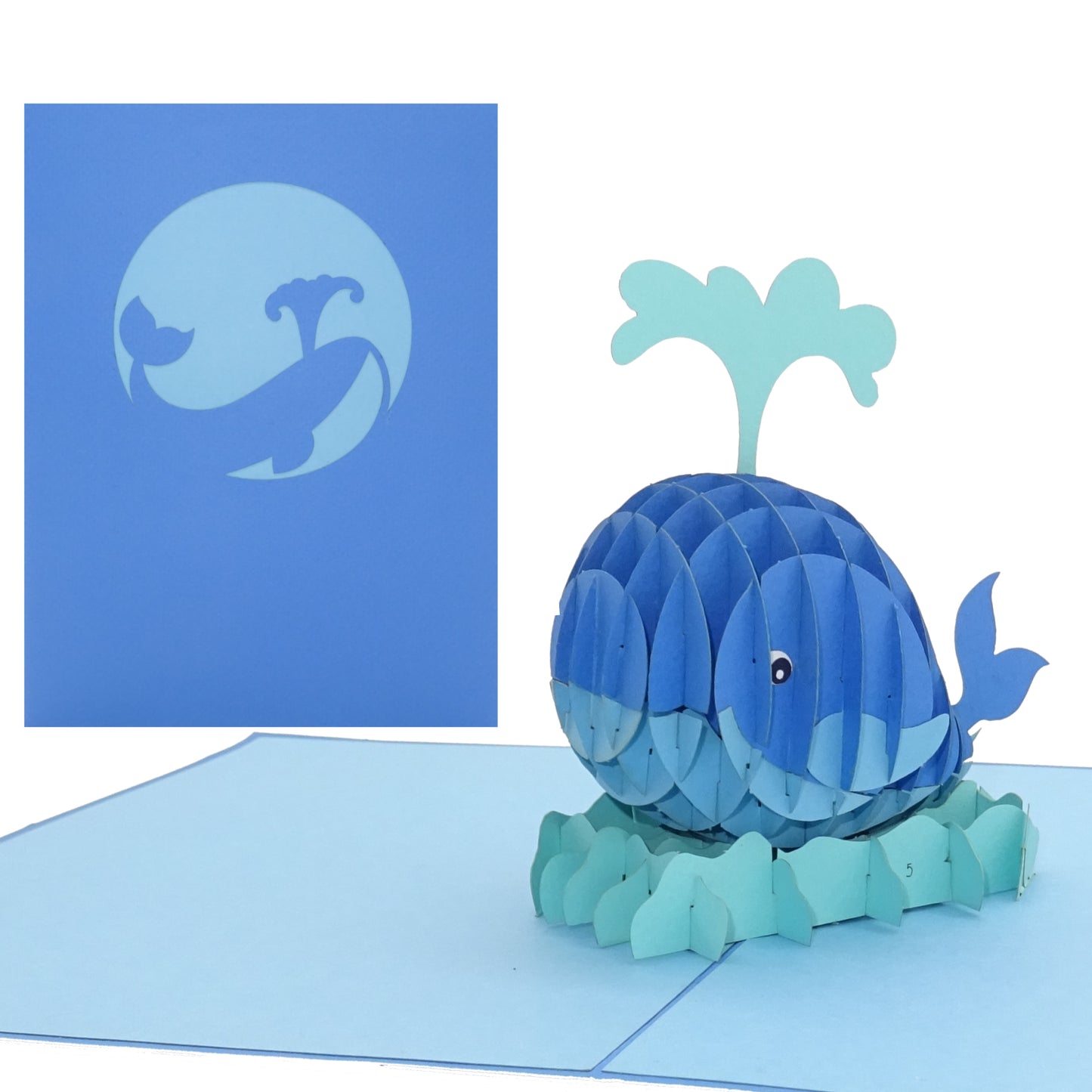 Pop Up Karte "Wal – König der Meere“ 3D Geburtstagskarte, Einladung & Gutschein