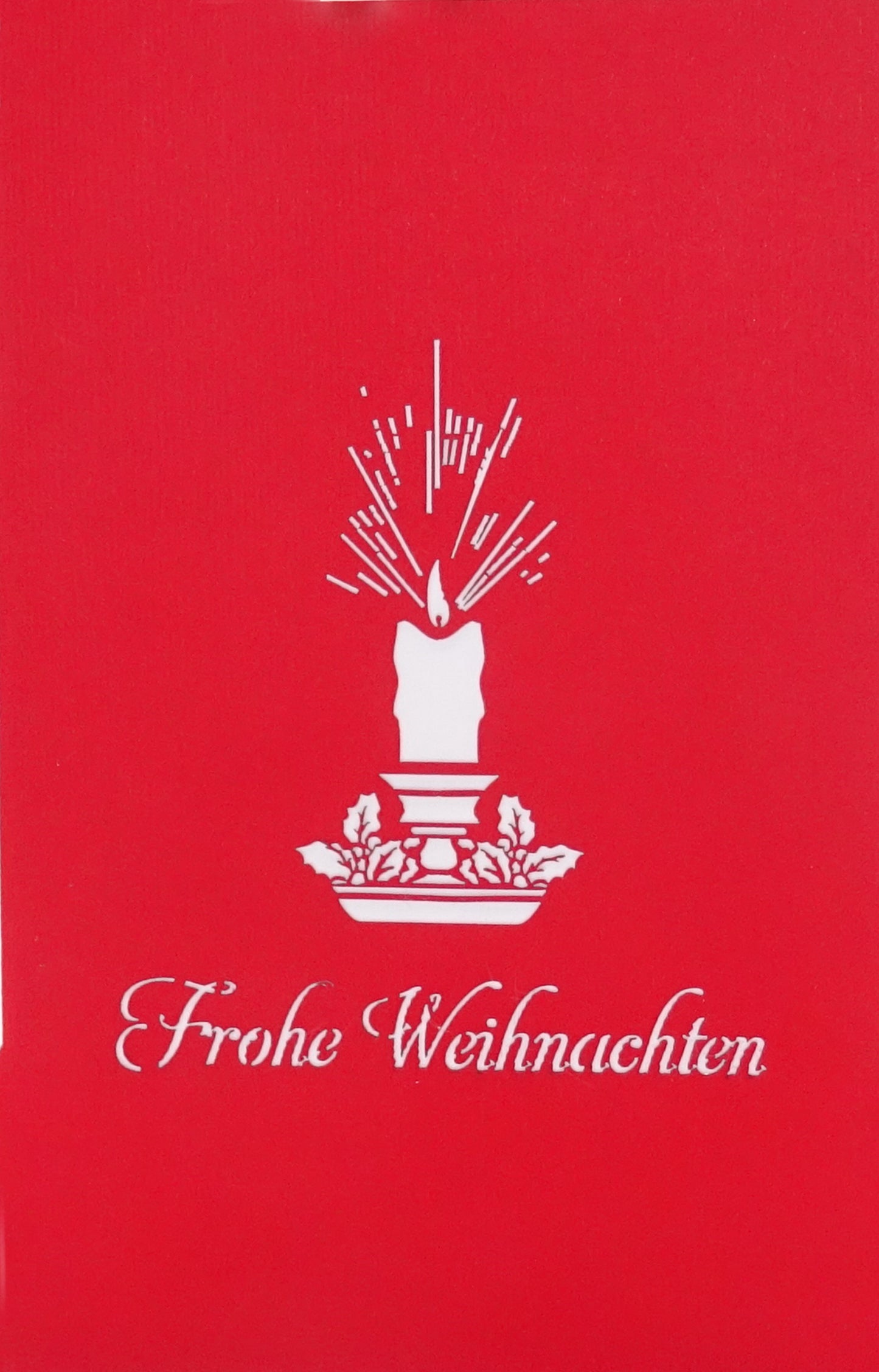 Pop Up Karte "Weihnachtskerze" - 3D Weihnachtskarte mit Umschlag