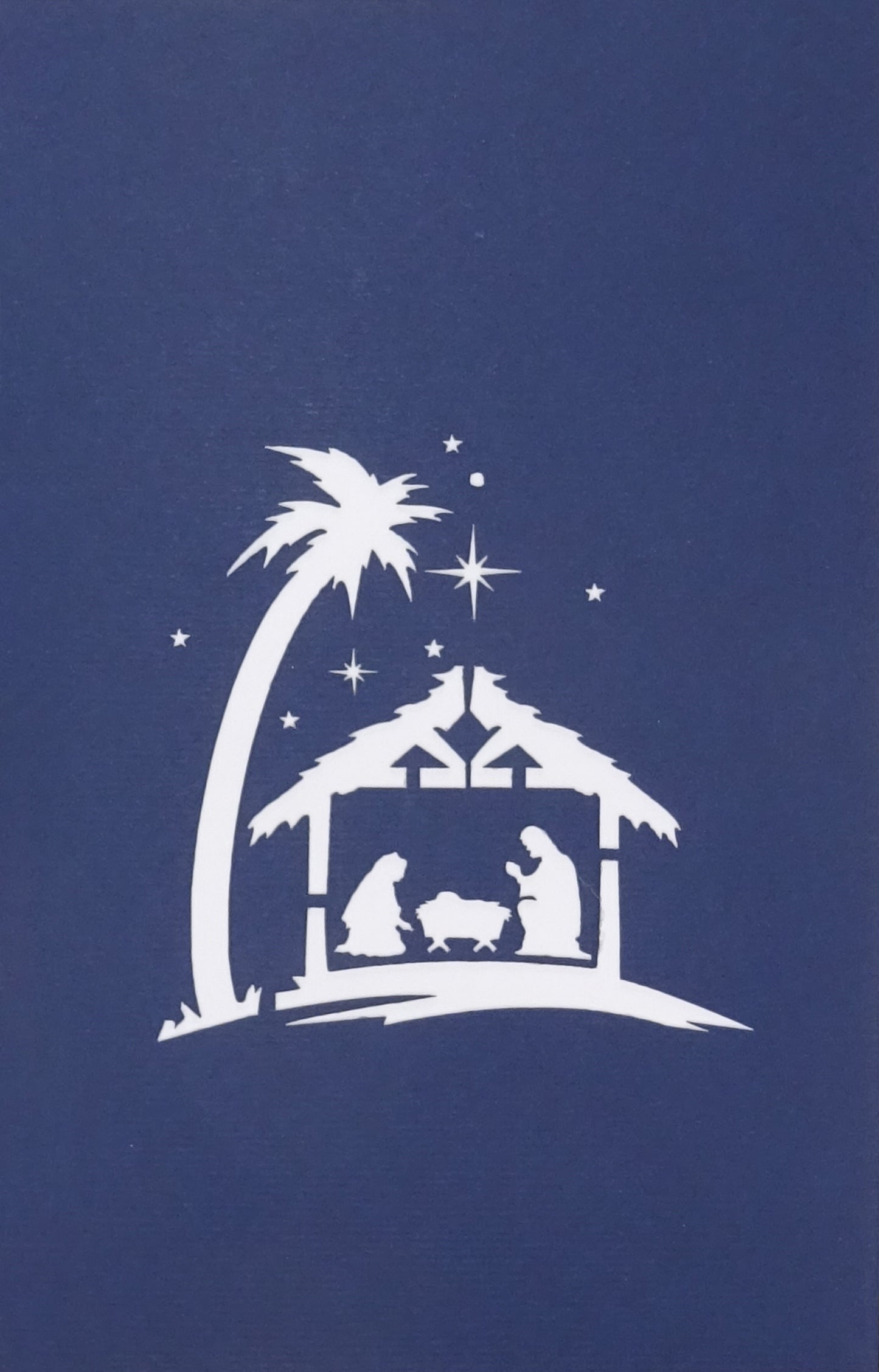 Pop Up Karte "Heilige Familie - Weihnachten" Christliche Weihnachtskarte mit Umschlag