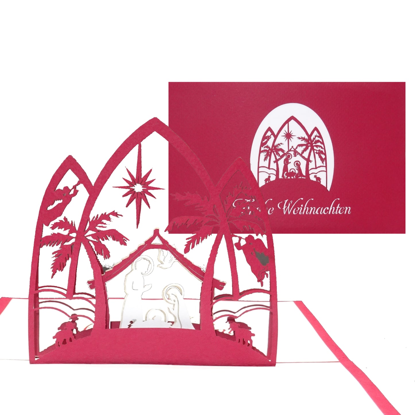 3D Weihnachtskarte "Krippe" Pop Up Karte, Adventskarte, Geschenkverpackung