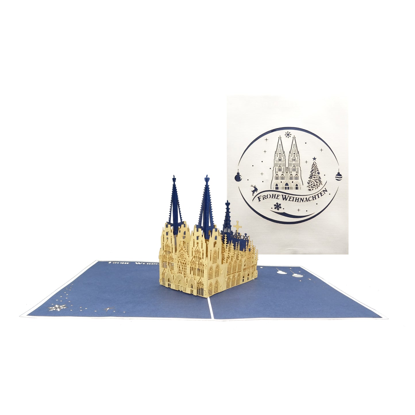 3D Weihnachtskarte "Kölner Dom" Pop Up Karte als Souvenir & Einladung Köln Trip