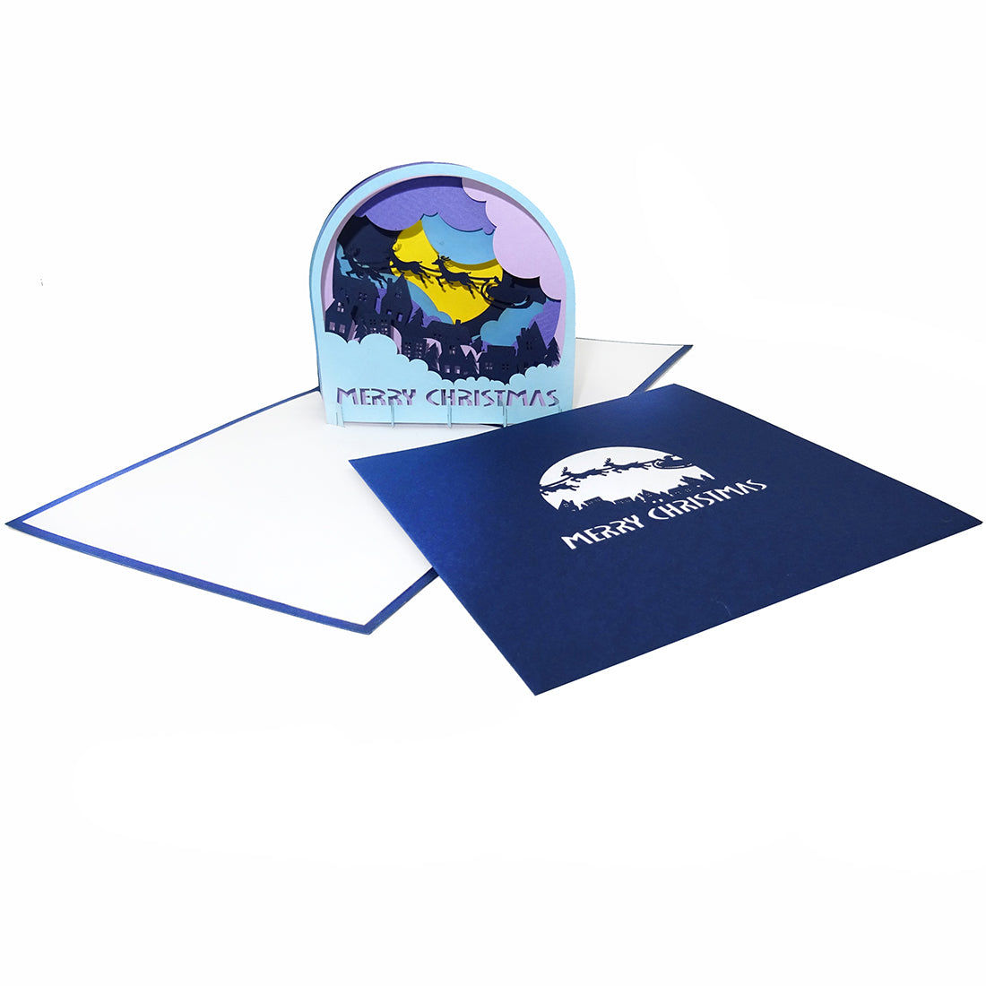 Pop Up Karte "Merry Christmas“ 3D Weihnachtskarte Englisch