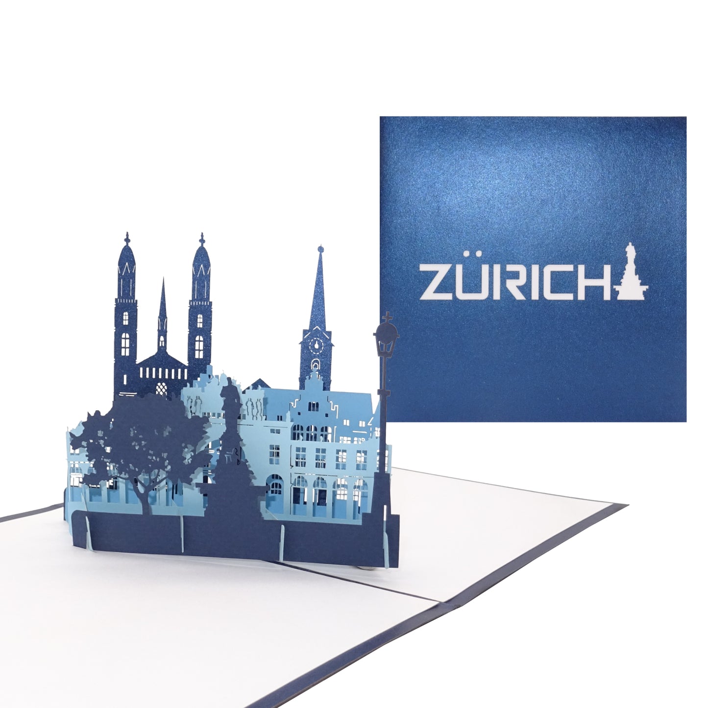 Pop Up Karte "Zürich" - Glückwunschkarte, Reisegutschein, Einladungskarte in die Schweiz