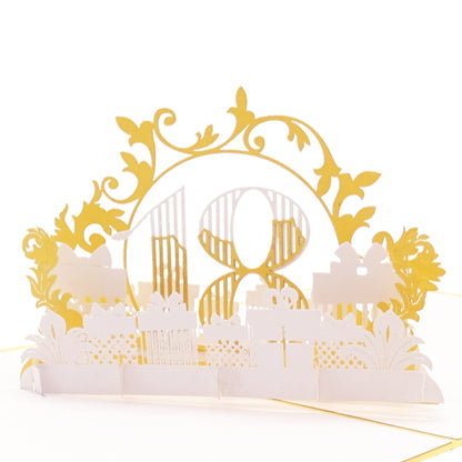 Pop Up Karte "18. Geburtstag" 3D Geburtstagskarte 18 als Gutschein, Geschenkidee