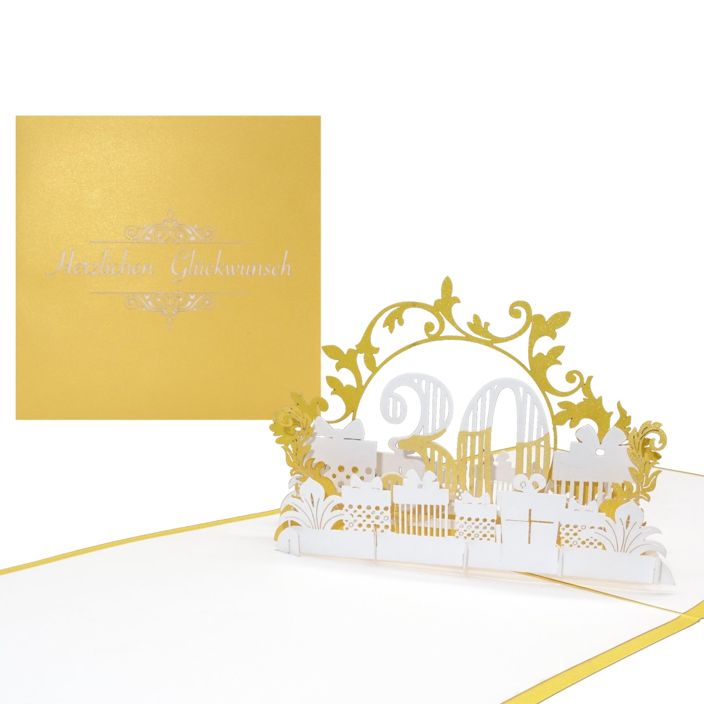 Pop Up Karte "30. Geburtstag" 3D Geburtstagskarte 30 als Gutschein, Geschenkidee
