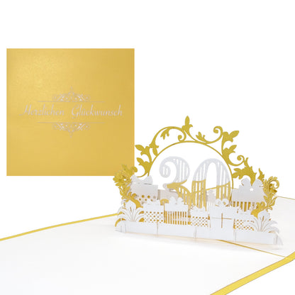 Pop Up Karte "30. Geburtstag" 3D Geburtstagskarte 30 als Gutschein, Geschenkidee