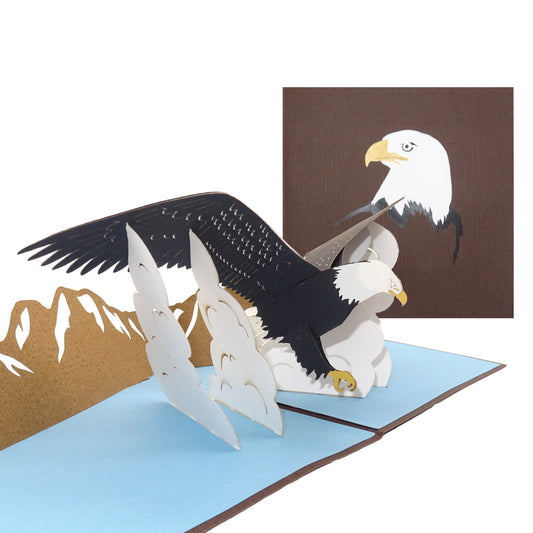 Pop Up Karte „Adler“ 3D Geburtstagskarte, Einladung, Gutschein & Geschenk USA