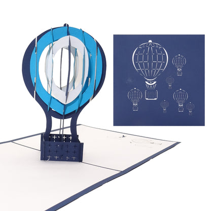 Pop Up Karte "Heißluftballon- Ballonflug" 3D Geburtstagskarte, Gutschein & Einladung