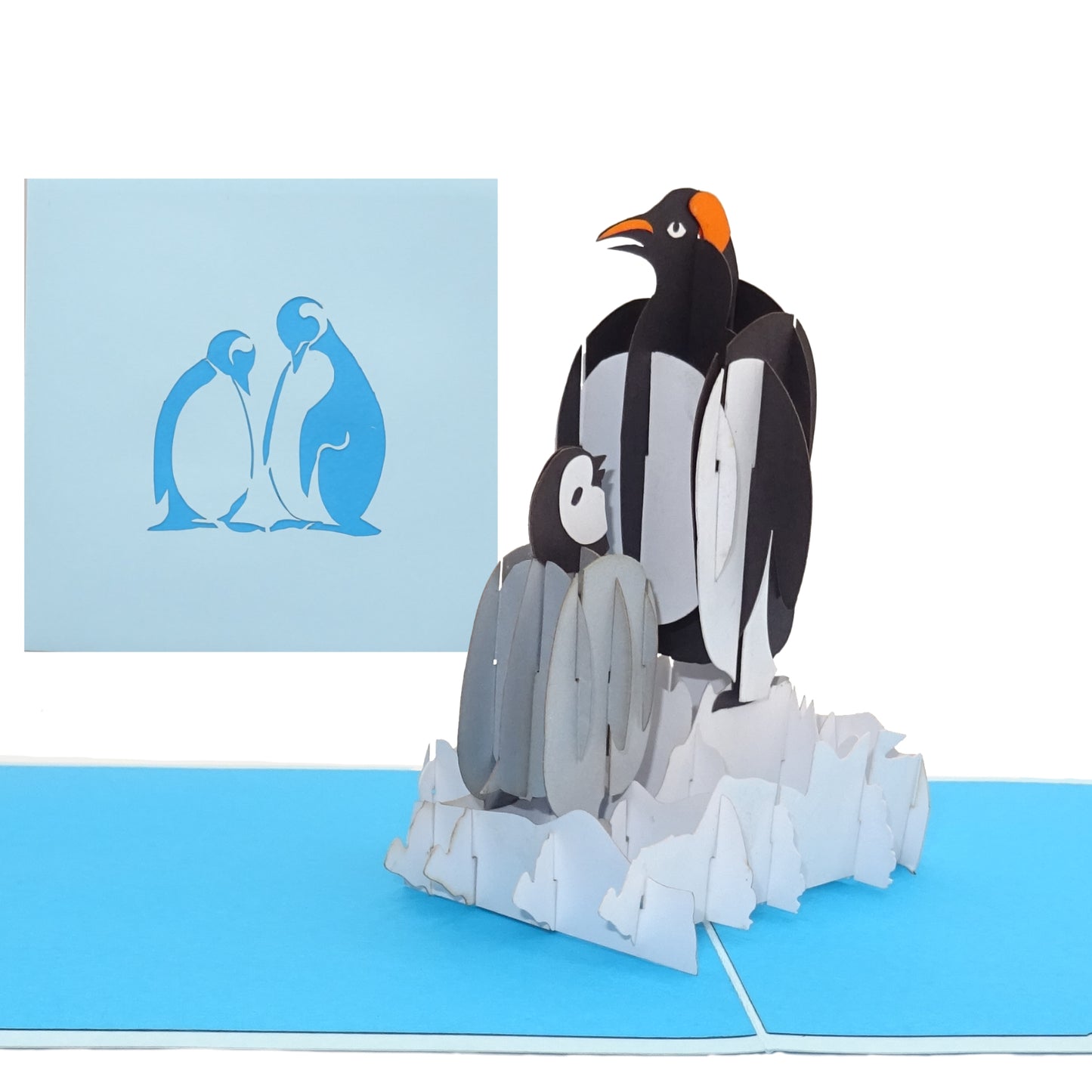 Pop Up Karte "Pinguine" 3D Geburtstagskarte Pinguin, Gutschein & Einladung Zoo