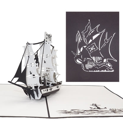 Pop Up Karte "Piratenschiff" Piraten Geburtstagskarte, Einladungskarte Kindergeburtstag