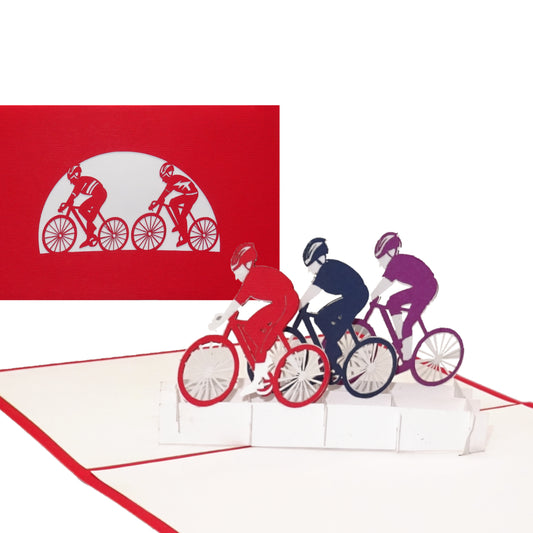 Pop-Up Karte "Radsport - Fahrrad Tour" 3D Geburtstagskarte Radrennen