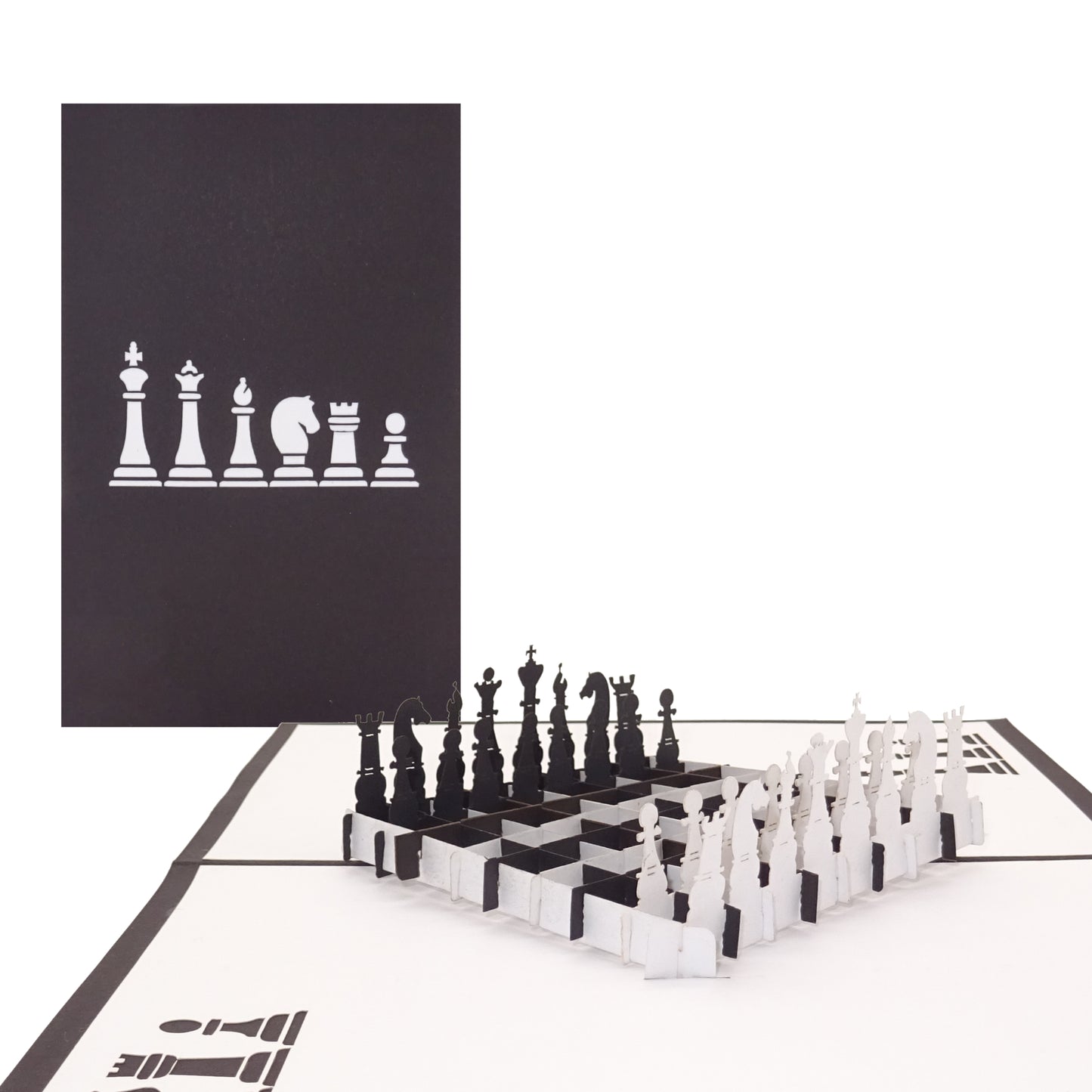 Pop Up Karte "Schach - Schachbrett“ 3D Geburtstagskarte & Glückwunschkarte