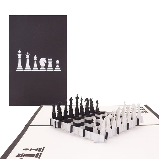 Pop Up Karte "Schach - Schachbrett“ 3D Geburtstagskarte & Glückwunschkarte