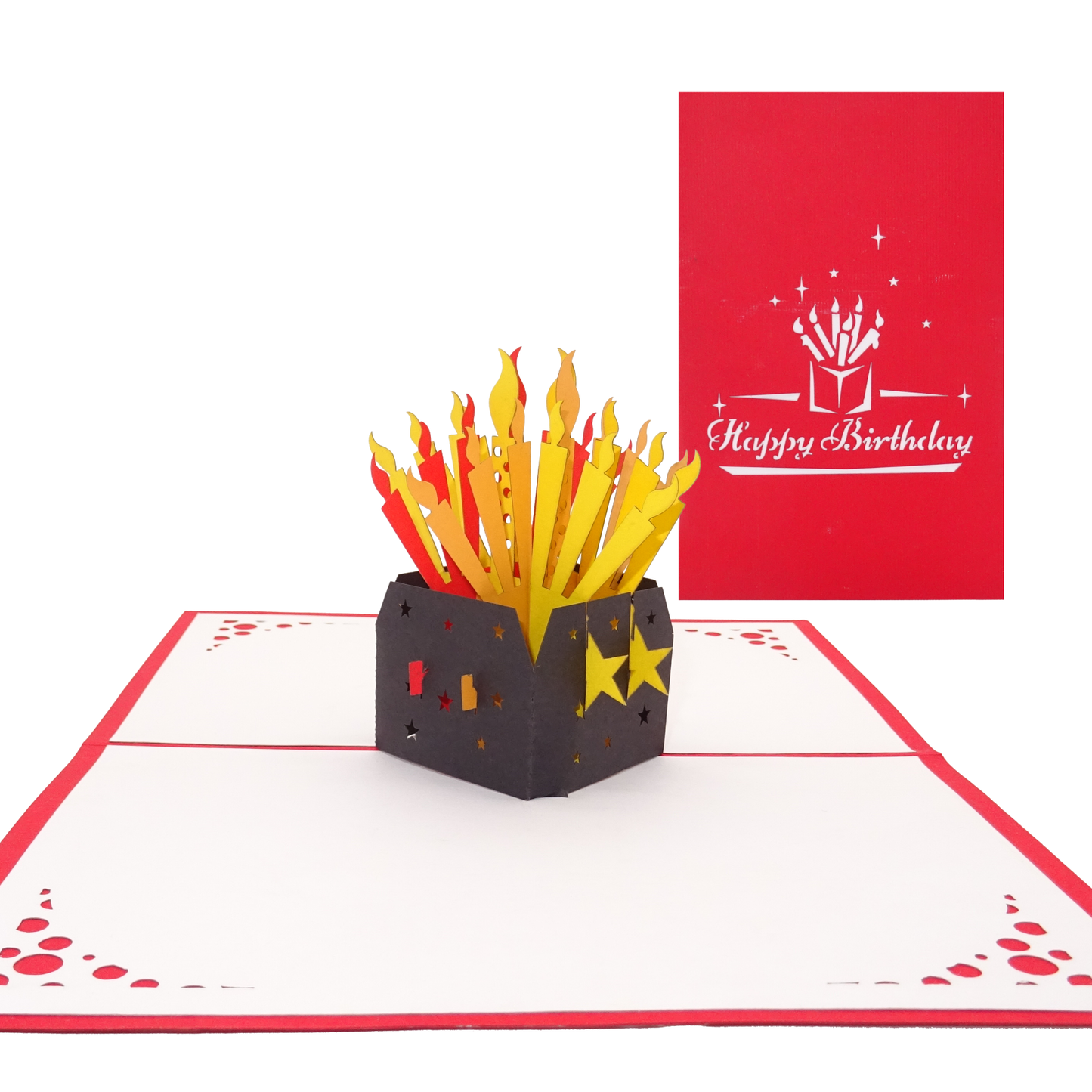 Pop Up Karte "Birthday Candles - Happy Birthday" 3D Geburtstagskarte englisch