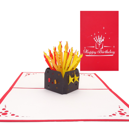 Pop Up Karte "Birthday Candles - Happy Birthday" 3D Geburtstagskarte englisch