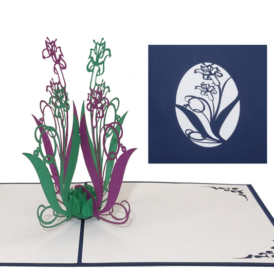 Pop Up Karte "Lilien" - Blumenkarte mit Umschlag