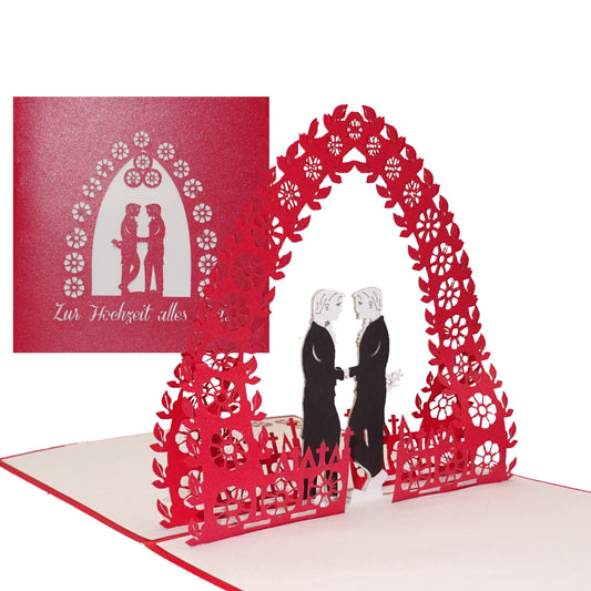 Pop Up Hochzeitskarte "Gay Wedding" 3D Karte Schwule Hochzeit - Glückwunschkarte