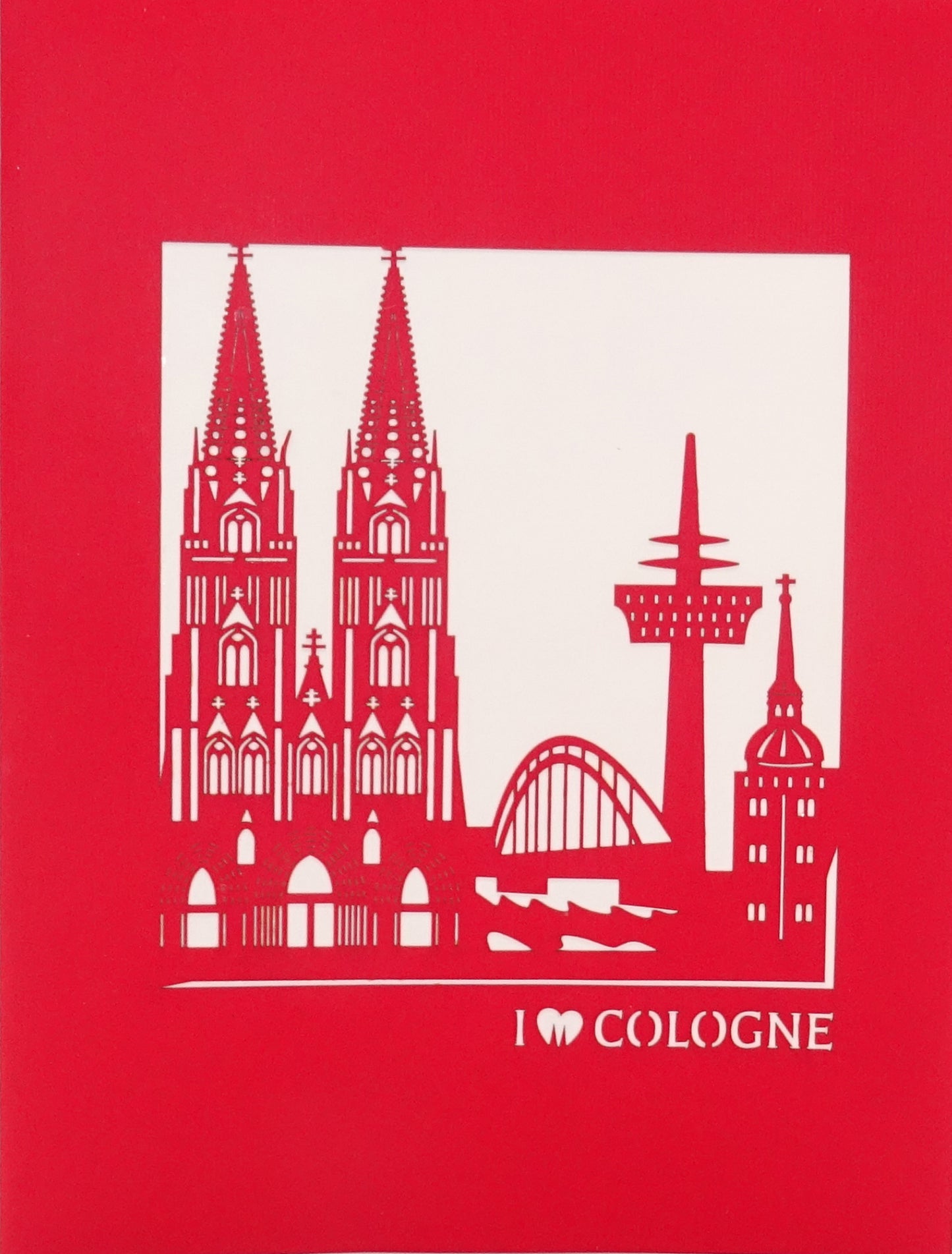 Pop Up Karte "Kölner Skyline" 3D Geburtstagskarte, Einladung Köln