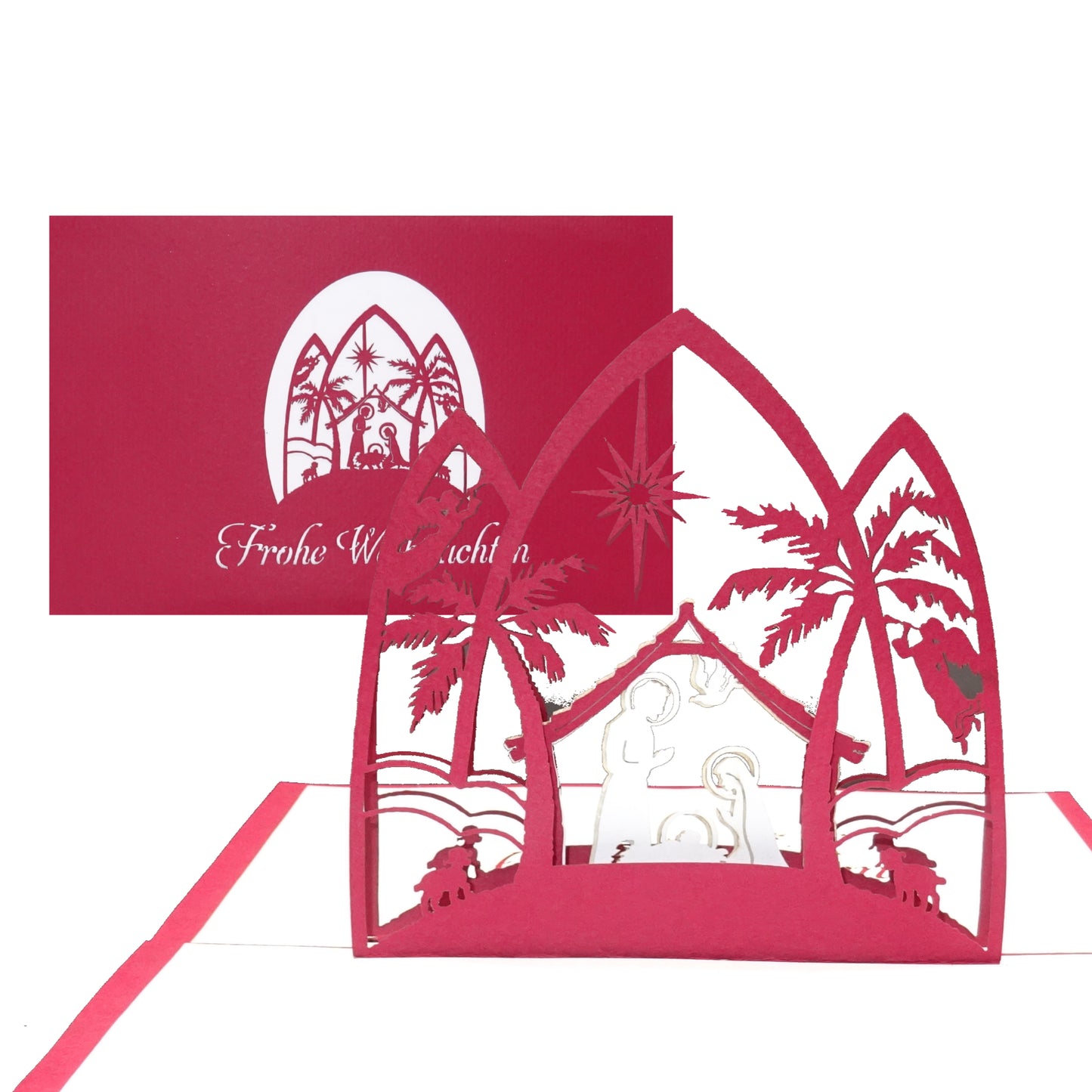 3D Weihnachtskarte "Krippe" Pop Up Karte, Adventskarte, Geschenkverpackung