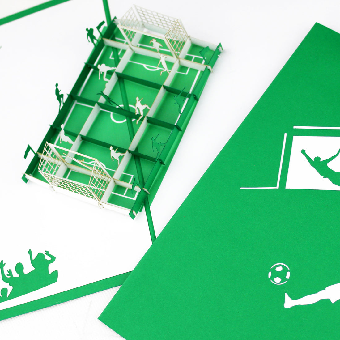 Pop Up Karte "Fußball Grün & Weiß" 3D Geburtstagskarte, Fanartikel Bremen