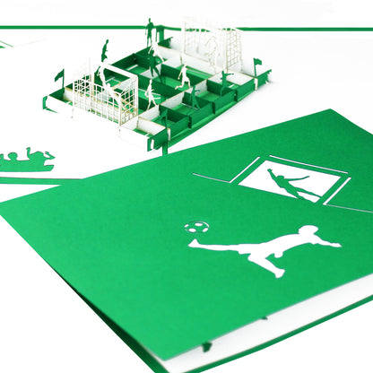 Pop Up Karte "Fußball Grün & Weiß" 3D Geburtstagskarte, Fanartikel Bremen