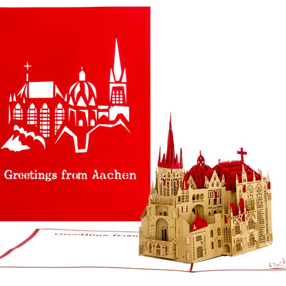 3D Karte "Aachen - Aachener Dom" Pop Up Glückwunschkarte, Einladungskarte