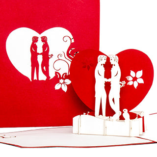 Pop Up Karte "Boys in Love" - Gay Valentin, Valentingskarte, Liebesgruß