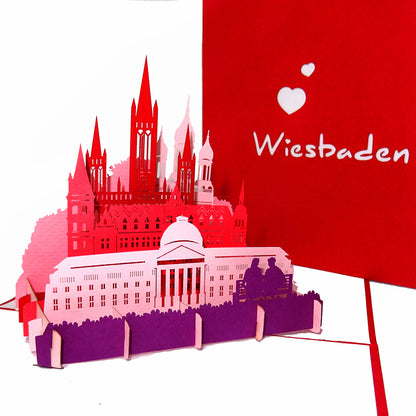 Pop-Up Karte "Wiesbaden" - 3D Grußkarte, Geschenk, Gutschein & Souvenir