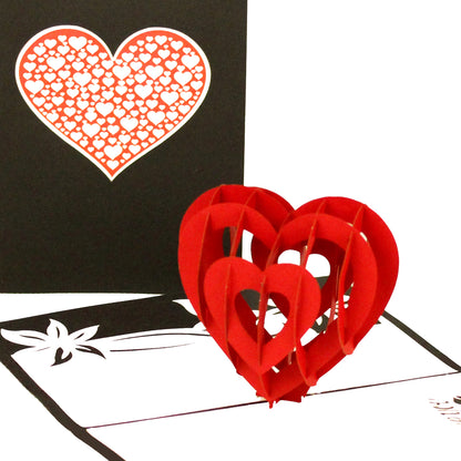 Pop Up Karte "Rotes Herz" Karte zum Hochzeitstag, 3D Valentinstagskarte