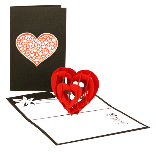 Pop Up Karte "Rotes Herz" Karte zum Hochzeitstag, 3D Valentinstagskarte