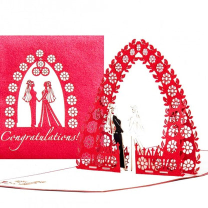 3D Hochzeitskarte "Mrs. & Mrs." Lesbian Wedding Card zur lesbischen Hochzeit
