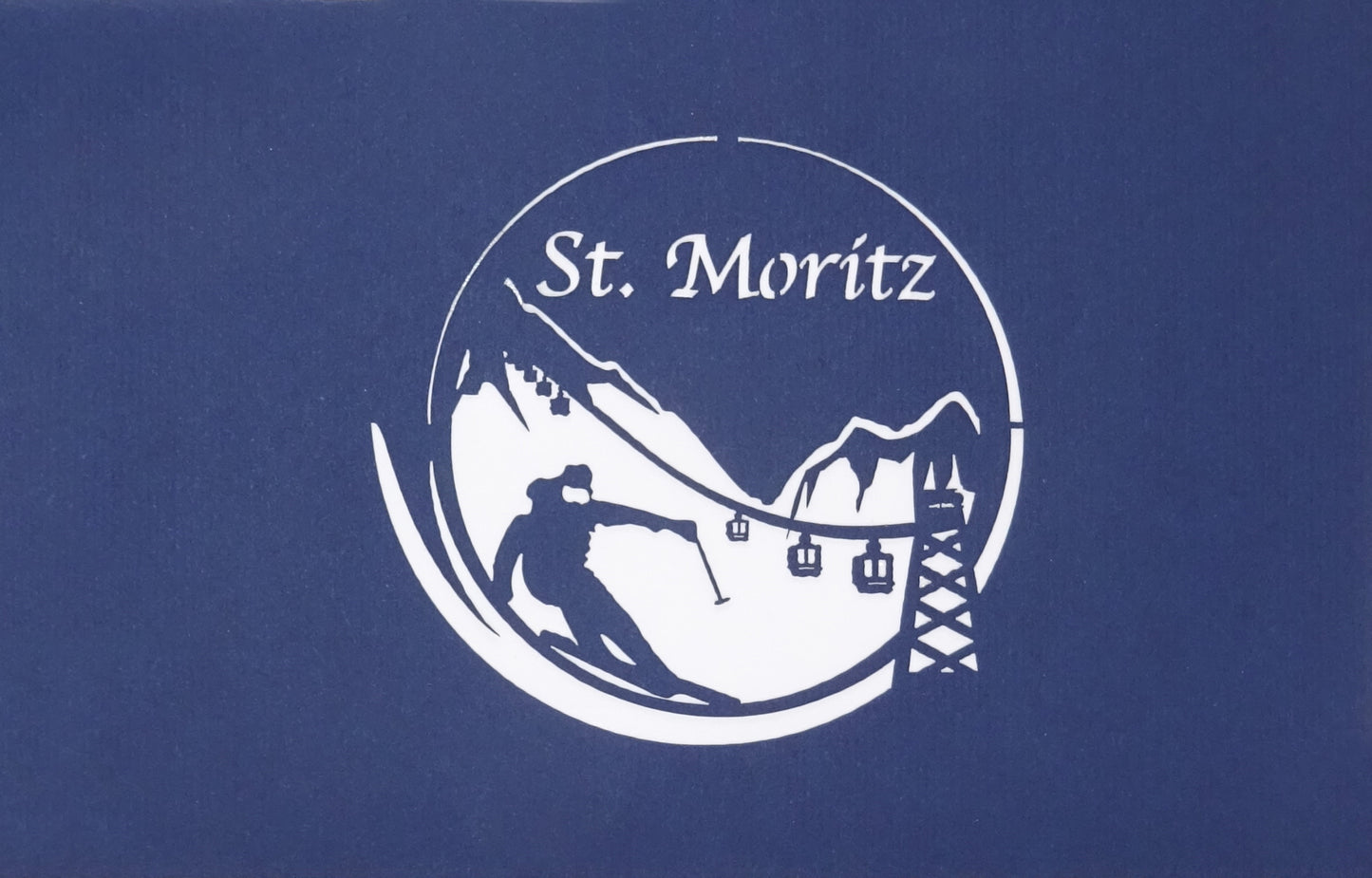 Pop Up Karte "St. Moritz" 3D Postkarte - Reisegutschein, Souvenir & Einladung Skifahren