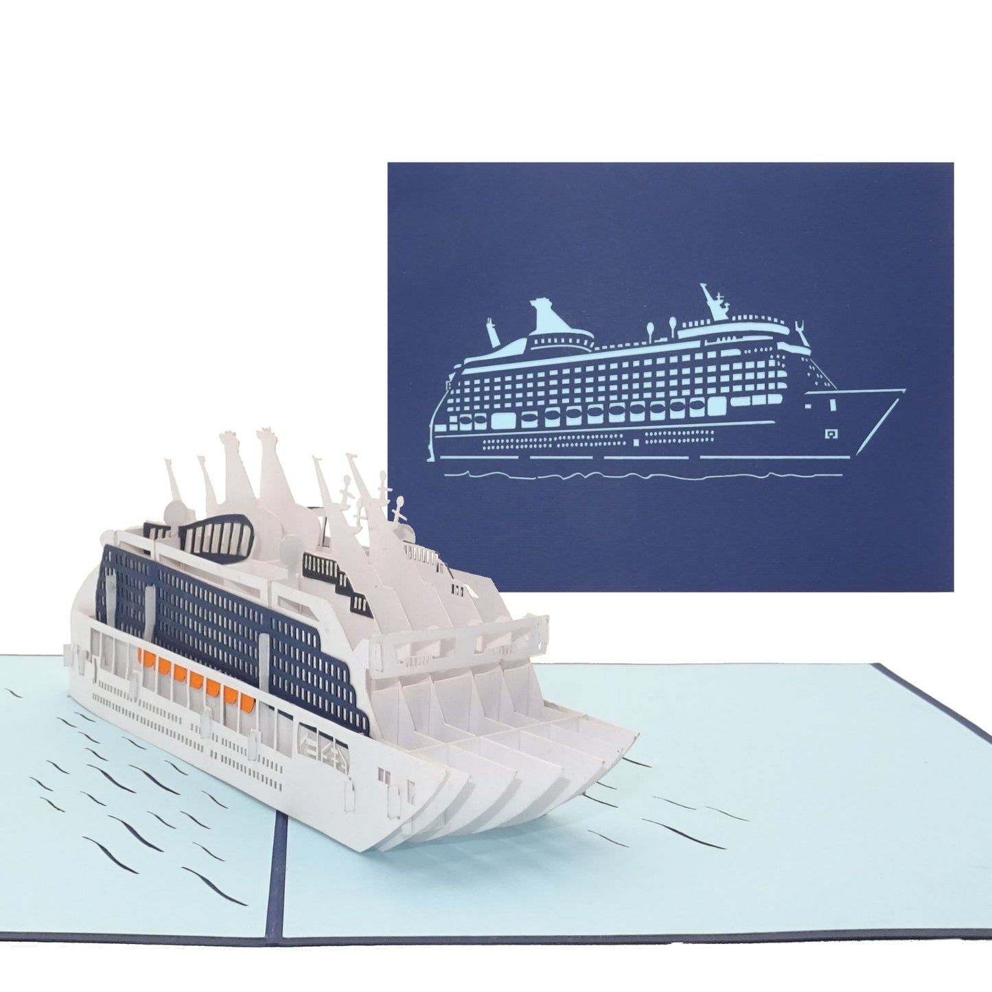 Pop Up Karte "Kreuzfahrtschiff" 3D Geburtstagskarte & Einladung & Gutschein Kreuzfahrt