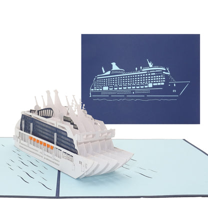 Pop Up Karte "Kreuzfahrtschiff" 3D Geburtstagskarte & Einladung & Gutschein Kreuzfahrt