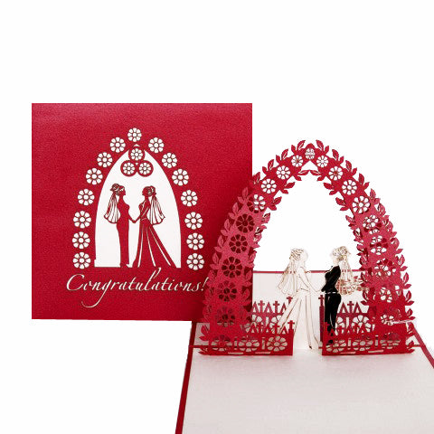 3D Hochzeitskarte "Mrs. & Mrs." Lesbian Wedding Card zur lesbischen Hochzeit
