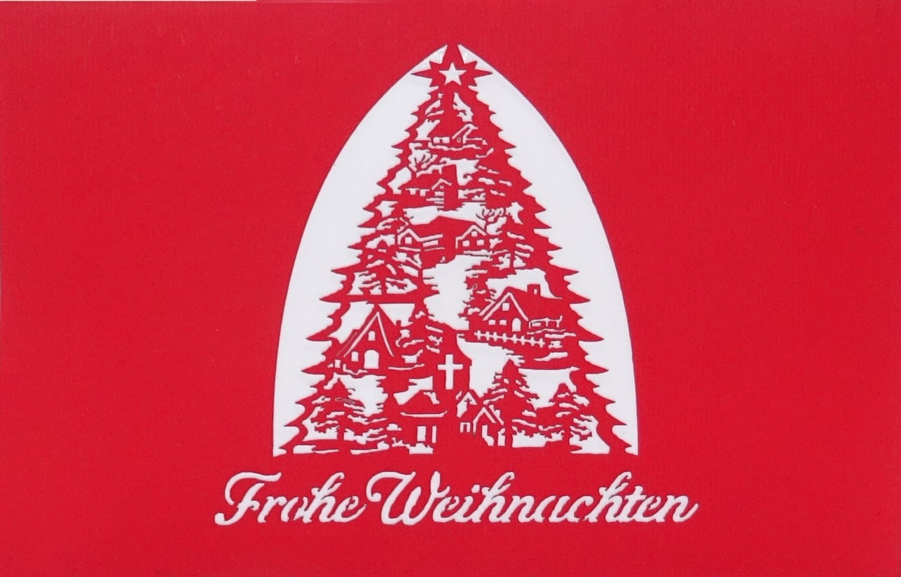 Pop Up Karte "Tannenbaum" Filigrane 3D Weihnachtskarte mit Umschlag
