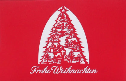 Pop Up Karte "Tannenbaum" Filigrane 3D Weihnachtskarte mit Umschlag
