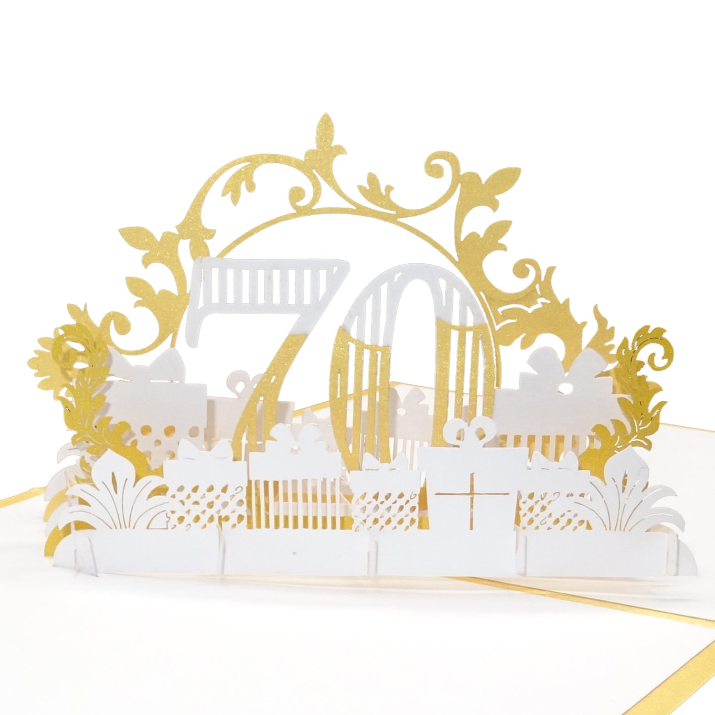 Pop Up Karte "70. Geburtstag" 3D Geburtstagskarte 70 als Gutschein, Geschenkidee