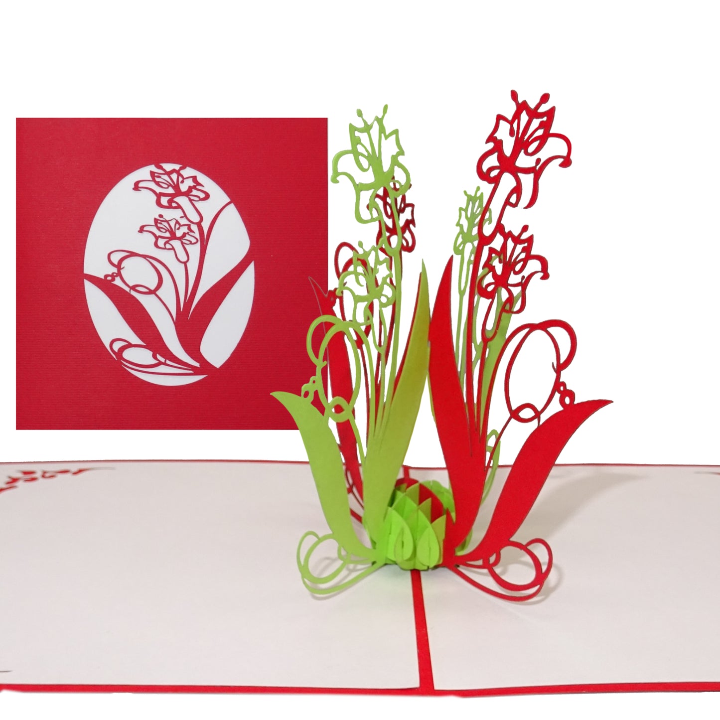 Pop Up Karte "Lilien" - Blumenkarte als Gutschein - 3D Geburtstagskarte