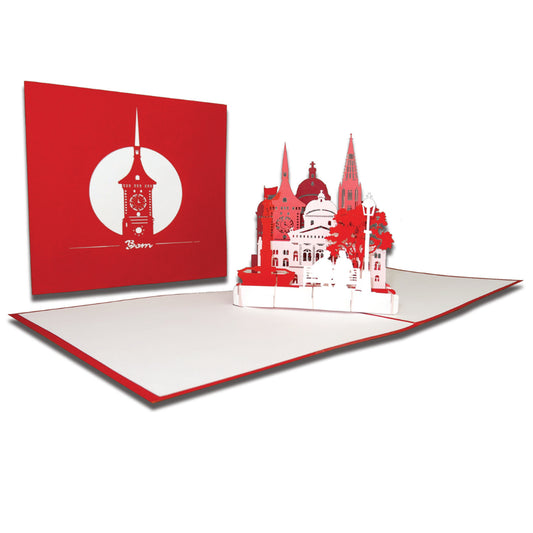 Pop-Up Karte „Bern - Skyline mit Berner Münster“ 3D Postkarte - Grußkarte, Souvenir & Reisegutschein
